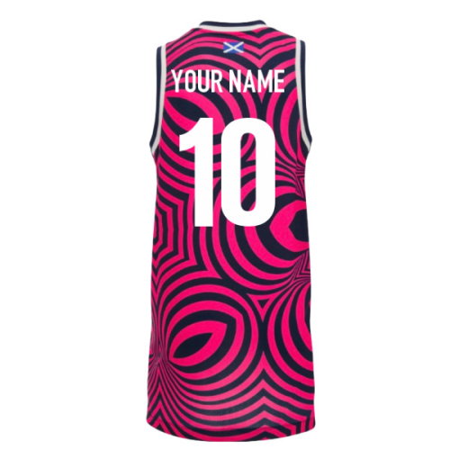 2026-2027 Scotland Rugby Basketball Vest (Neon Pink) (Your Name)