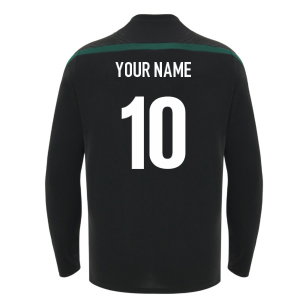 2026-2027 Wales WRU Rugby LS Training Shirt (Black) - Kids (Your Name)
