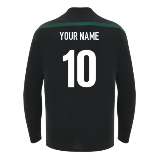 2026-2027 Wales WRU Rugby LS Training Shirt (Black) - Kids (Your Name)