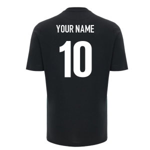 2026-2027 Wales WRU Rugby Travel Cotton T-Shirt (Black) (Your Name)
