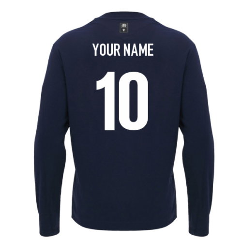 2026-2027 Scotland Rugby Ath LS Cotton Tee (Navy) (Your Name)