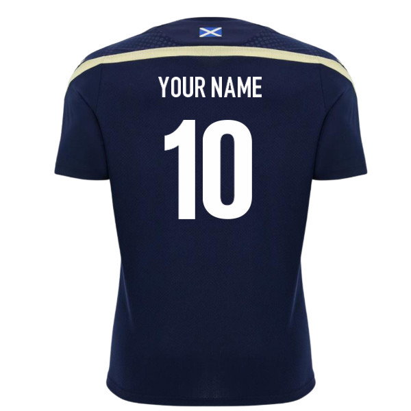 2026-2027 Scotland Rugby Training Shirt (Navy/Sand) - Kids (Your Name)