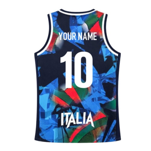 2026-2027 Italy Rugby Training Singlet (Navy) (Your Name)