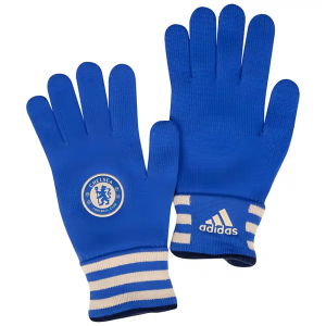 2012-13 Chelsea Adidas 3 Stripe Knitted Gloves (Blue)