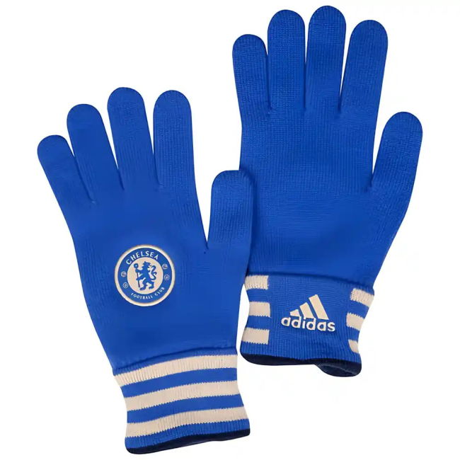 2012-13 Chelsea Adidas 3 Stripe Knitted Gloves (Blue)