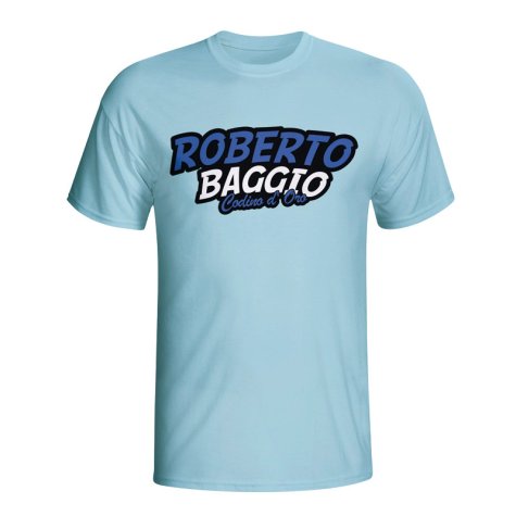 Roberto Baggio Comic Book T-shirt (sky Blue) - Kids