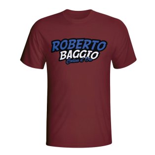 Roberto Baggio Comic Book T-shirt (maroon) - Kids