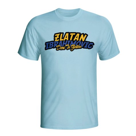 Zlatan Ibrahimovic Comic Book T-shirt (sky Blue)