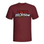 David Beckham Comic Book T-shirt (maroon)