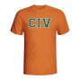 Ivory Coast Country Iso T-shirt (orange)