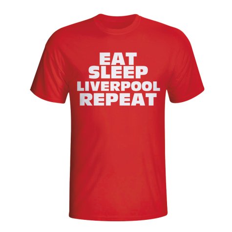 Eat Sleep Liverpool Repeat T-shirt (red)