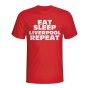 Eat Sleep Liverpool Repeat T-shirt (red)