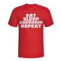Eat Sleep Aberdeen Repeat T-shirt (red) - Kids