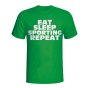 Eat Sleep Sporting Lisbon Repeat T-shirt (green) - Kids
