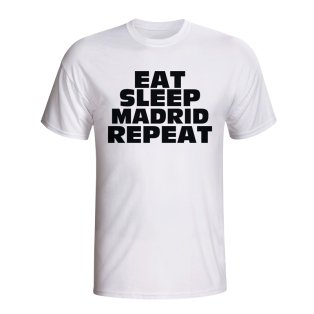 Eat Sleep Real Madrid Repeat T-shirt (white)