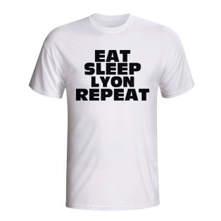 Eat Sleep Lyon Repeat T-shirt (white) - Kids
