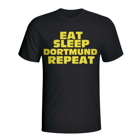 Eat Sleep Borussia Dortmund Repeat T-shirt (black) - Kids