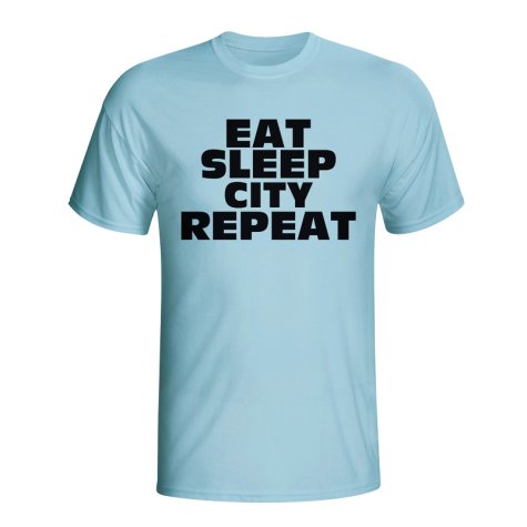Eat Sleep Man City Repeat T-shirt (sky Blue)