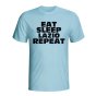 Eat Sleep Lazio Repeat T-shirt (sky Blue) - Kids