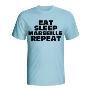 Eat Sleep Marseille Repeat T-shirt (sky Blue)