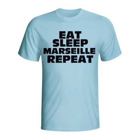 Eat Sleep Marseille Repeat T-shirt (sky Blue)