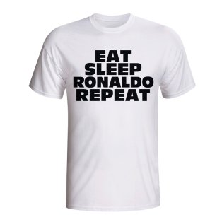 Eat Sleep Ronaldo Repeat T-shirt (white) - Kids