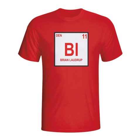 Brian Laudrup Denmark Periodic Table T-shirt (red)
