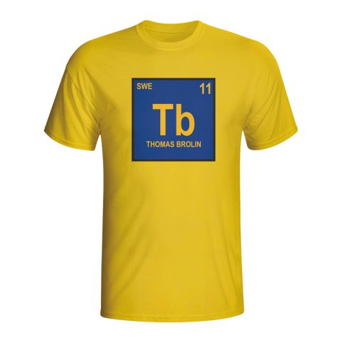 Thomas Brolin Sweden Periodic Table T-shirt (yellow)