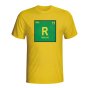 Rivaldo Brazil Periodic Table T-shirt (yellow)