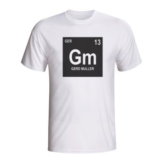 Gerd Muller Germany Periodic Table T-shirt (white)