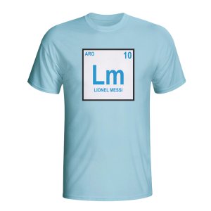 Lionel Messi Argentina Periodic Table T-shirt (sky Blue)