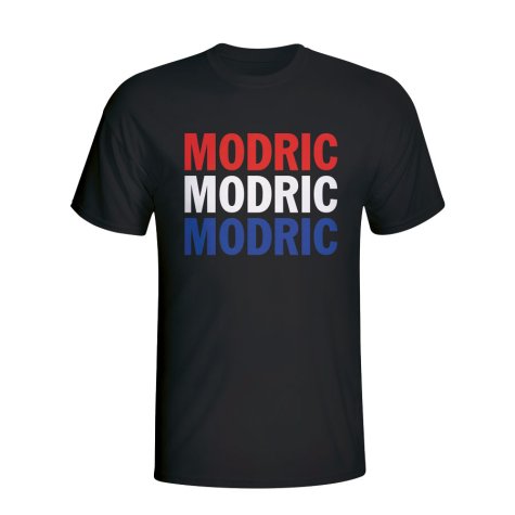 Luka Modric Croatia Player Flag T-shirt (black)