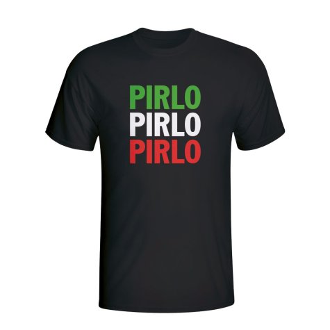 Andrea Pirlo Italy Player Flag T-shirt (black)