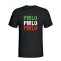 Andrea Pirlo Italy Player Flag T-shirt (black) - Kids
