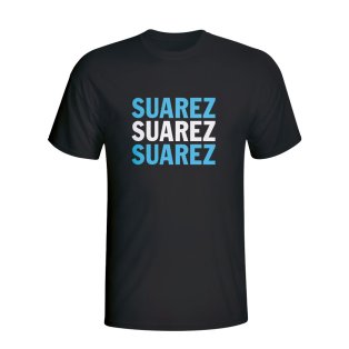 Luis Suarez Uruguay Player Flag T-shirt (black) - Kids