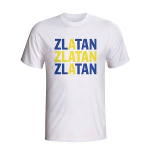 Zlatan Ibrahimovic Sweden Player Flag T-shirt (white)