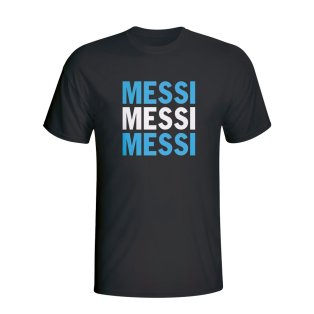 Lionel Messi Argentina Player Flag T-shirt (black) - Kids