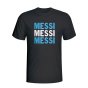 Lionel Messi Argentina Player Flag T-shirt (black)