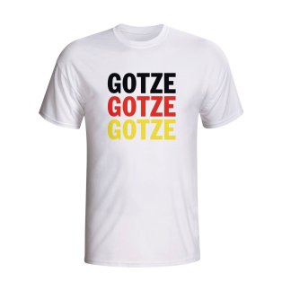 Mario Gotze Germany Player Flag T-shirt (white)