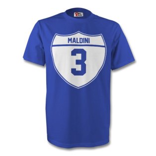 Paolo Maldini Italy Crest Tee (blue) - Kids