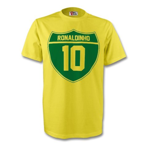 Ronaldinho Brazil Crest Tee (yellow) - Kids