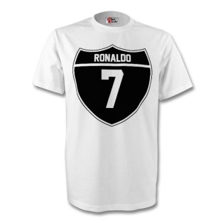 Cristiano Ronaldo Real Madrid Crest Tee (white) - Kids