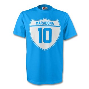 Diego Maradona Napoli Crest Tee (sky Blue) - Kids