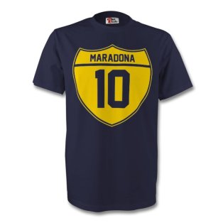 Diego Maradona Boca Juniors Crest Tee (navy) - Kids