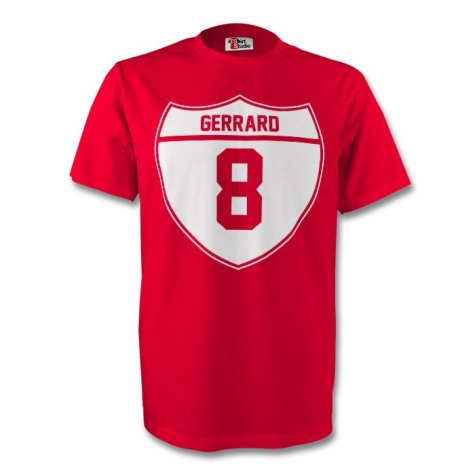 Steven Gerrard Liverpool Crest Tee (red) - Kids