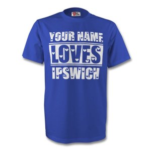 Your Name Loves Ipswich T-shirt (blue) - Kids