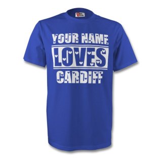 Your Name Loves Cardiff T-shirt (blue)