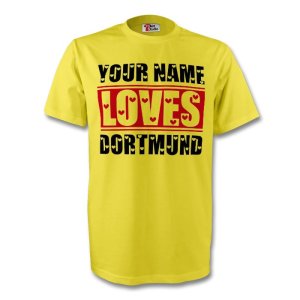 Your Name Loves Dortmund T-shirt (yellow) - Kids