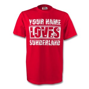 Your Name Loves Sunderland T-shirt (red) - Kids