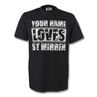 Your Name Loves St Mirren T-shirt (black) - Kids